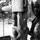 007_CZmA.8803BW-African-Village-Woman-&-Carved-Water-Well